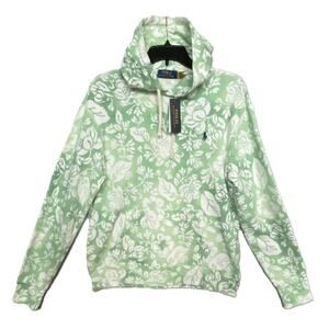 Polo Ralph Lauren Hoodie Men's Medium Drawstring Lightweight Green Floral NEW